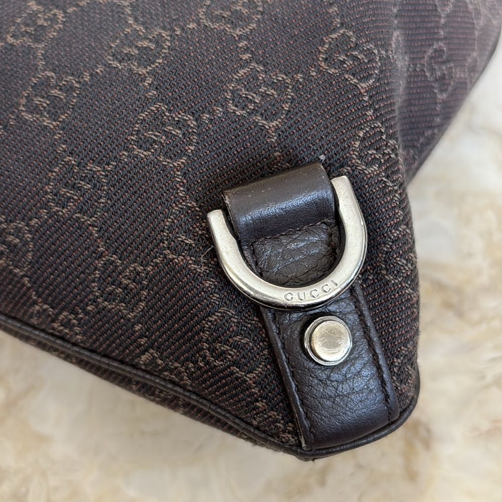 Gucci GG Canvas Abbey D-Ring Crossbody Bag Dark Brown Canvas & Leather - Picture 7 of 16